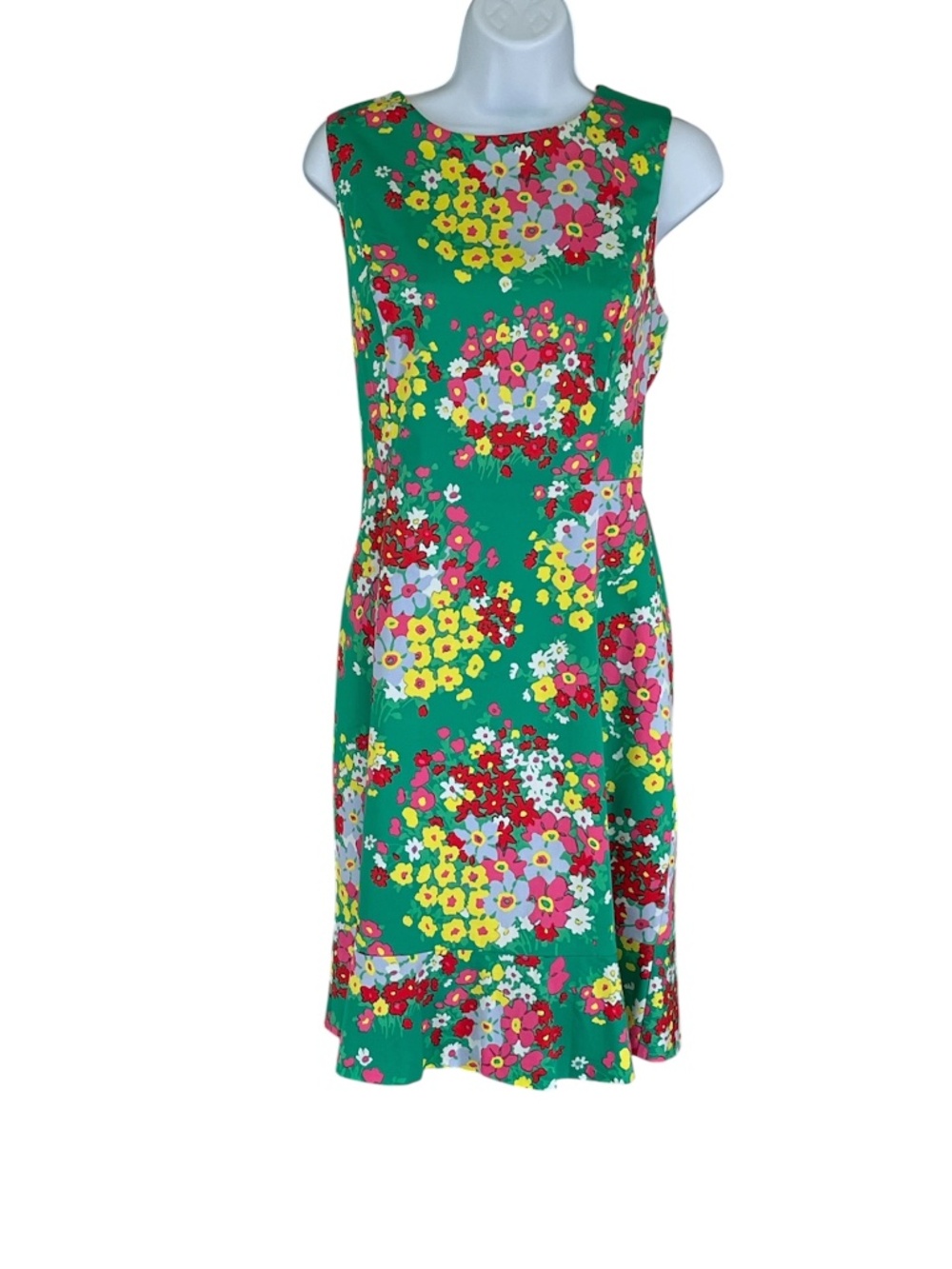 Talbots sleeveless green floral dress, size 6, LIKE NEW!